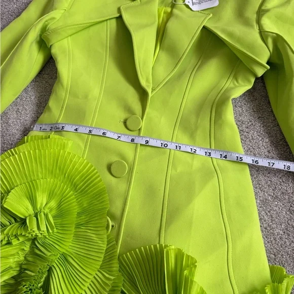 Acler HAMPSTEAD BLAZER DRESS structured neon green designer sz 4 new mrsp$550 - Picture 14 of 16